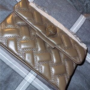 Elegant Kurt Geiger Quilted Brown Crossbody